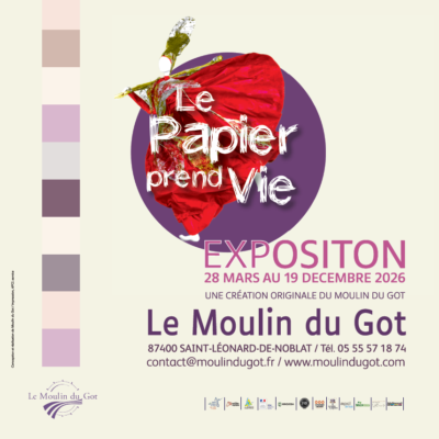 moulin du got - le papier prend vie affiche Affiche exposition le Papier Prend Vie au Moulin du Got